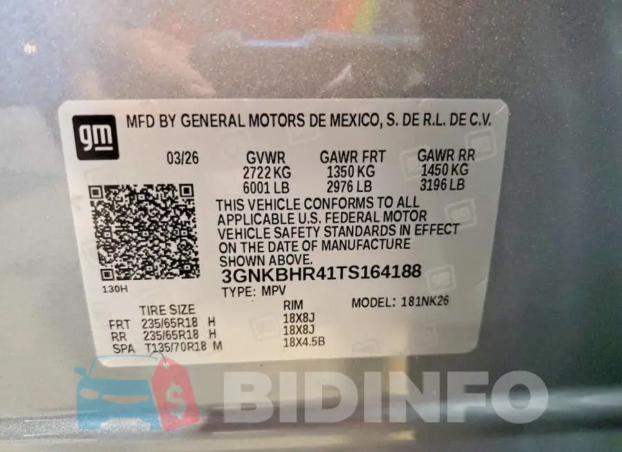 3GNKBHR41TS164188 Photo# 13