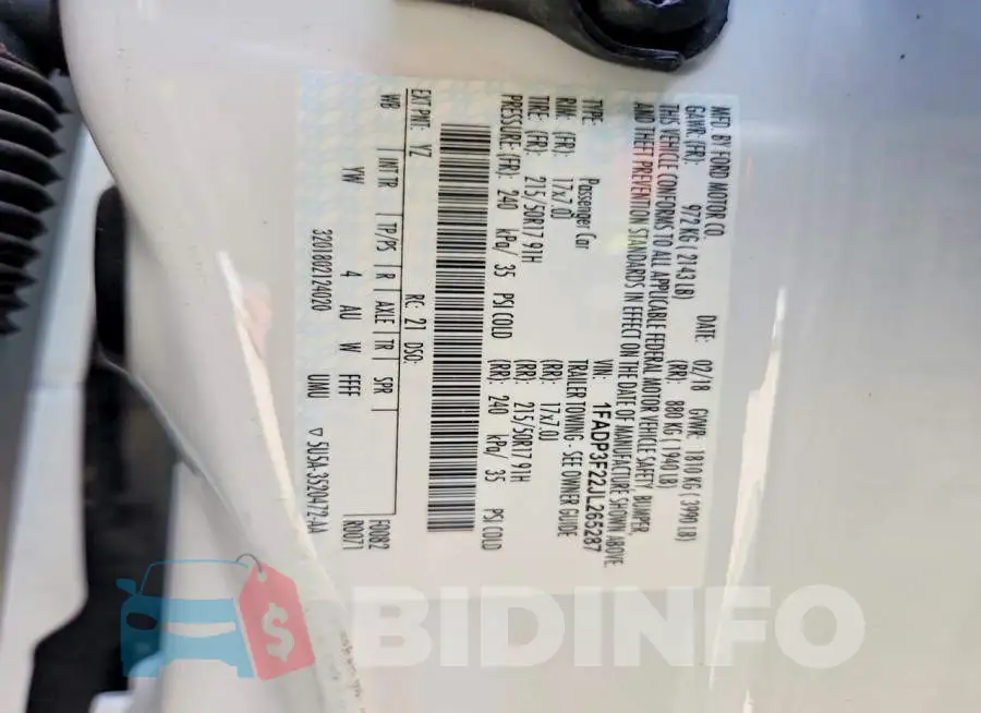1FADP3F22JL265287 Photo# 12