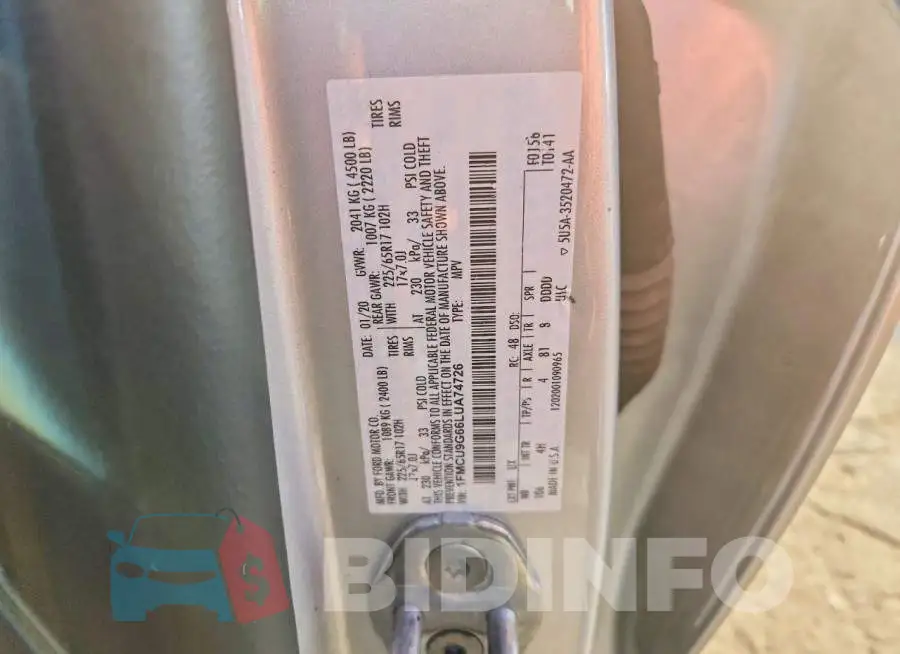 1FMCU9G66LUA74726 Photo# 13
