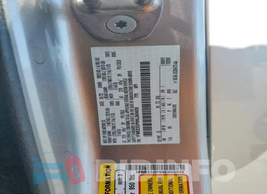 1FMEE5DP8NLB69938 Photo# 12