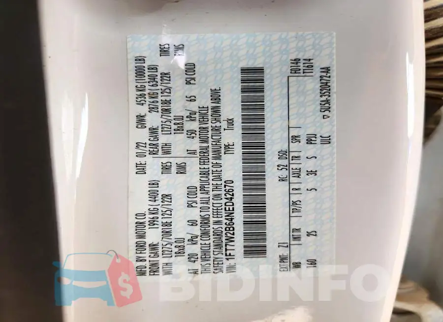 1FT7W2B64NED42670 Photo# 12