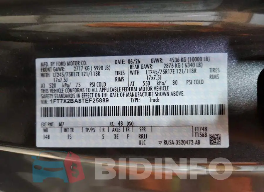 1FT7X2BA8TEF25889 Photo# 12
