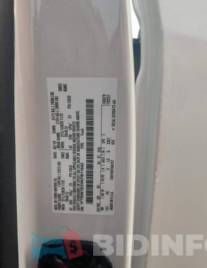 1FTEW1E53KFB11642 Photo# 12