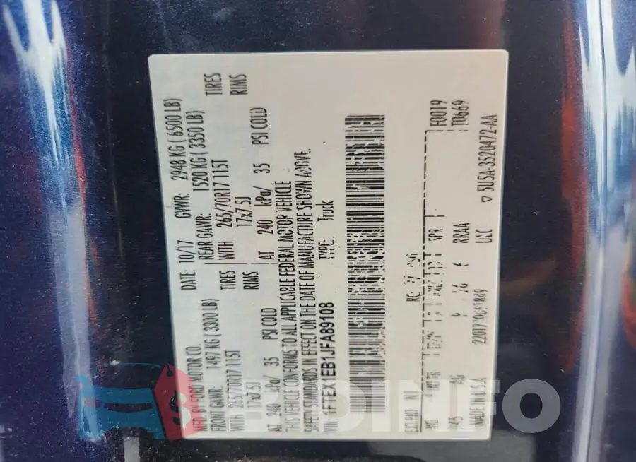 1FTEX1EB1JFA89108 Photo# 12