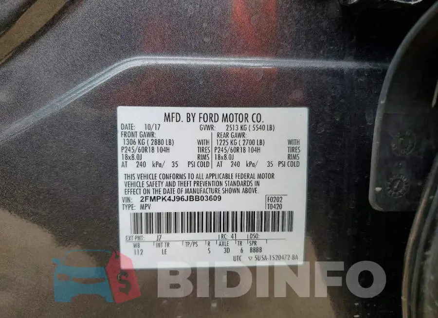 2FMPK4J96JBB03609 Photo# 13