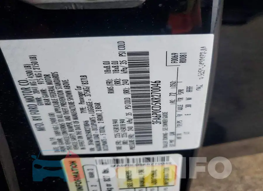 3FA6P0CD5KR270046 Photo# 12