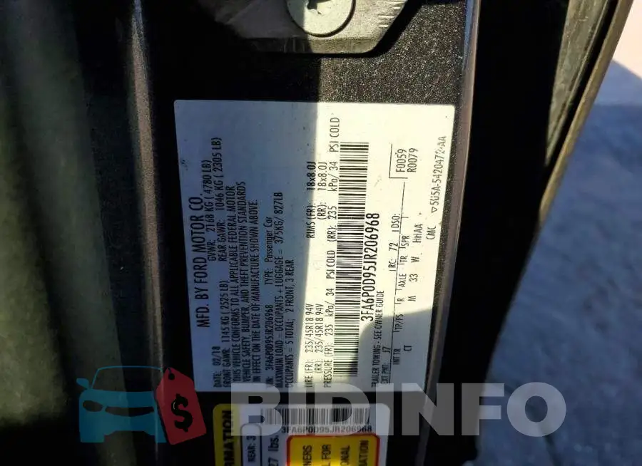 3FA6P0D95JR206968 Photo# 12