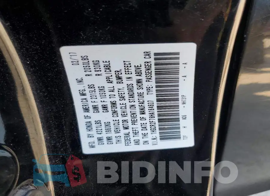 1HGCR2F78HA164607 Photo# 12