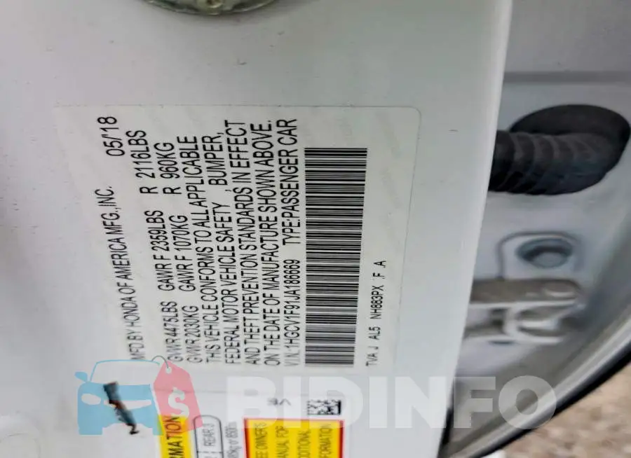 1HGCV1F91JA186669 Photo# 12