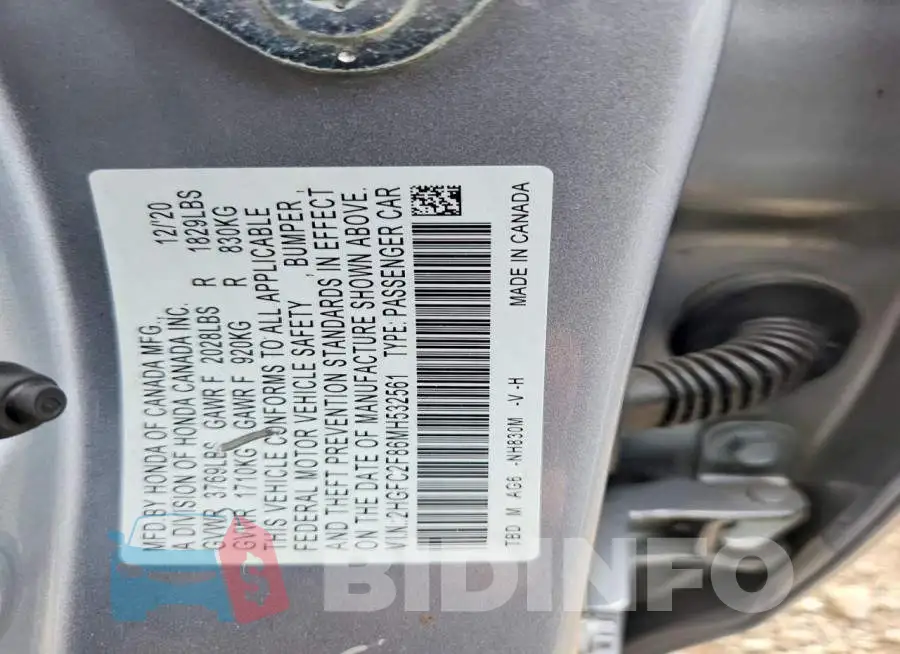 2HGFC2F86MH532561 Photo# 12