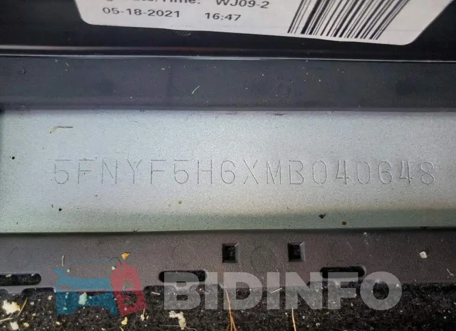 5FNYF5H6XMB040648 Photo# 13