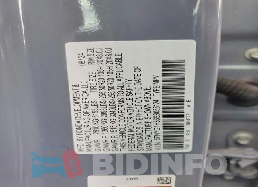 5FNYG1H86SB056124 Photo# 13