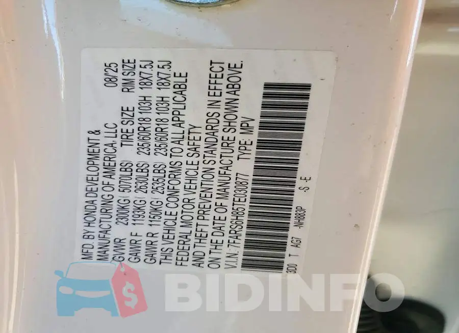 7FARS6H85TE030877 Photo# 13