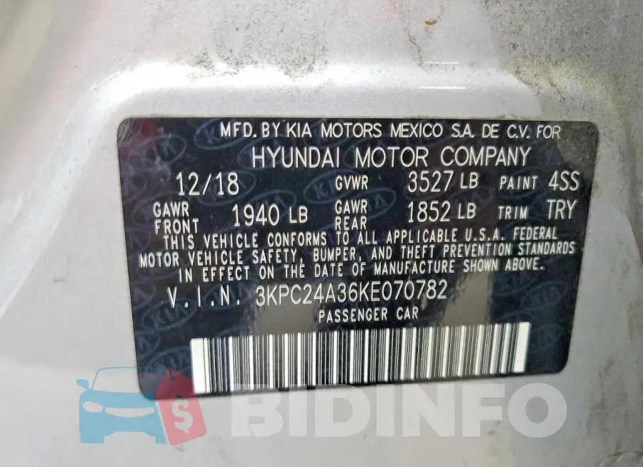 3KPC24A36KE070782 Photo# 12