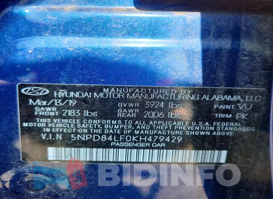 5NPD84LF0KH479429 Photo# 13