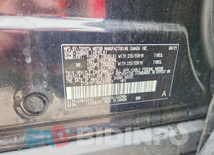 2T3A1RFV8MC217971 Photo# 13