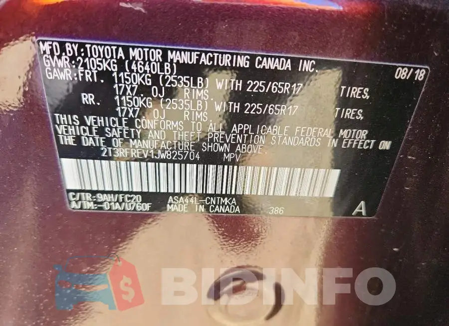 2T3RFREV1JW825704 Photo# 13