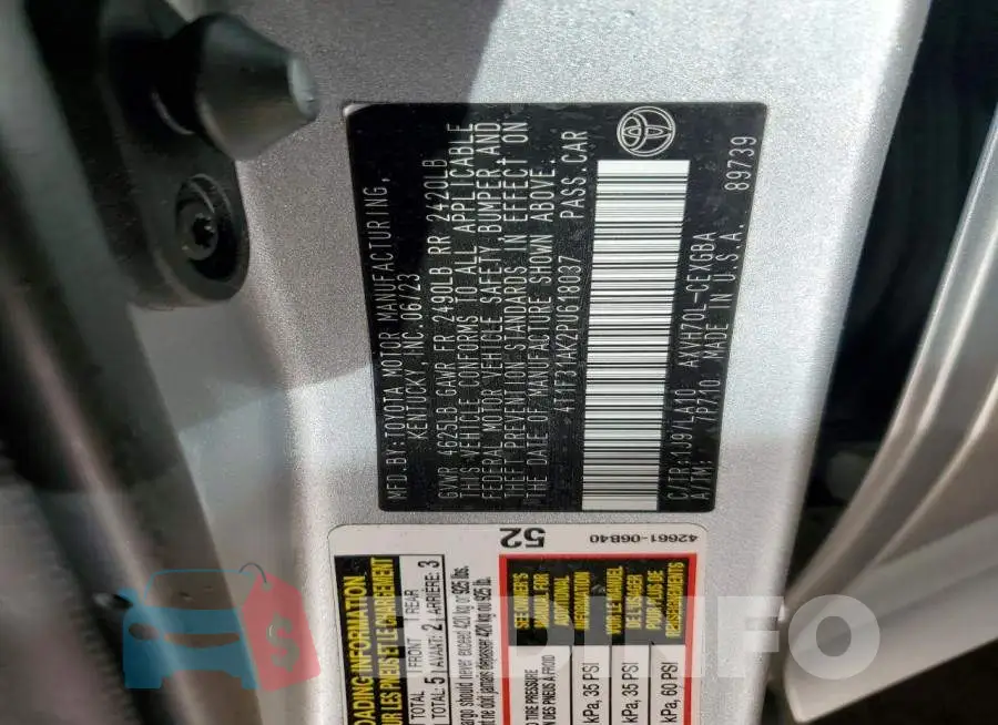 4T1F31AK2PU618037 Photo# 13