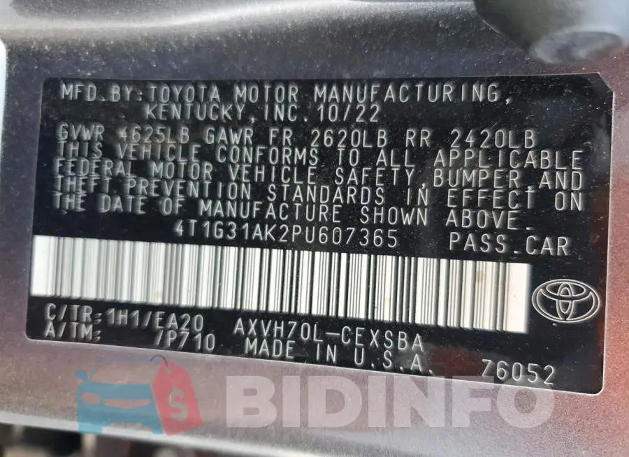 4T1G31AK2PU607365 Photo# 12