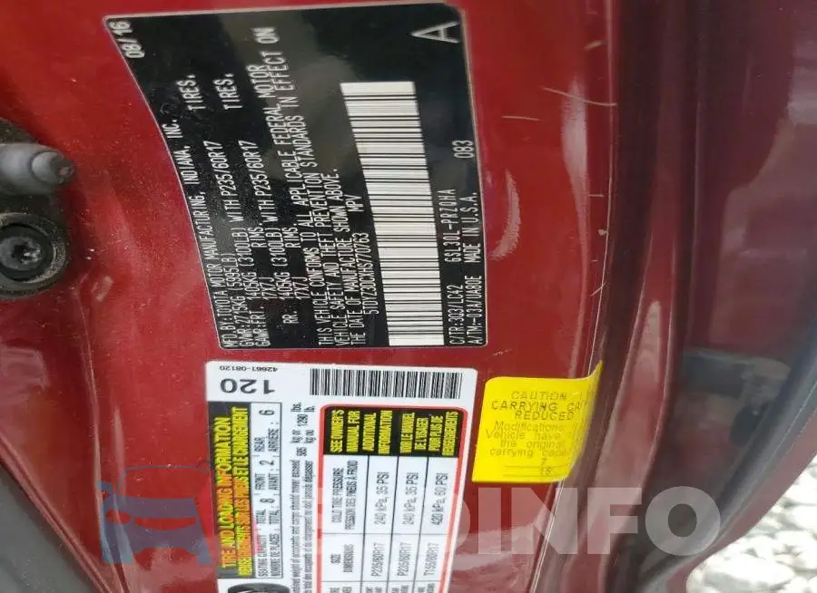 5TDYZ3DCXHS770763 Photo# 13