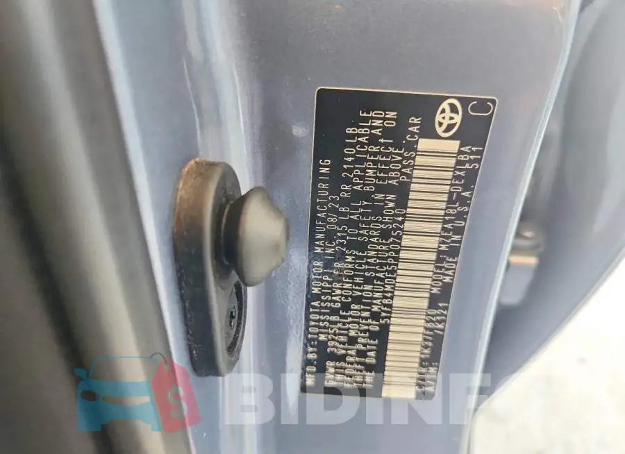 5YFB4MDE5PP075240 Photo# 12