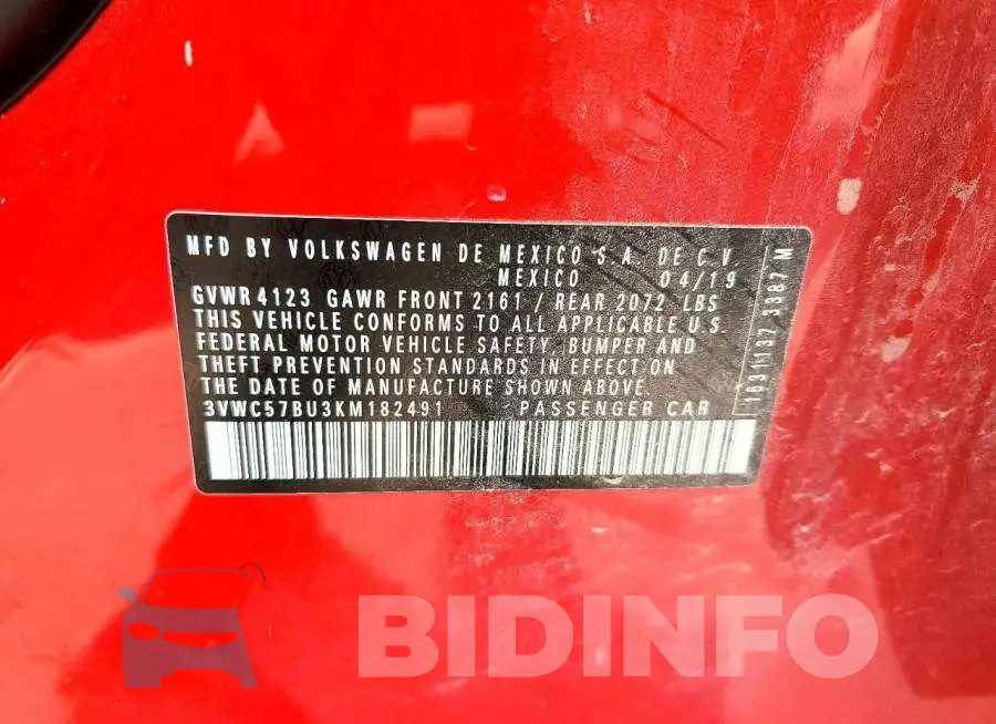3VWC57BU3KM182491 Photo# 12