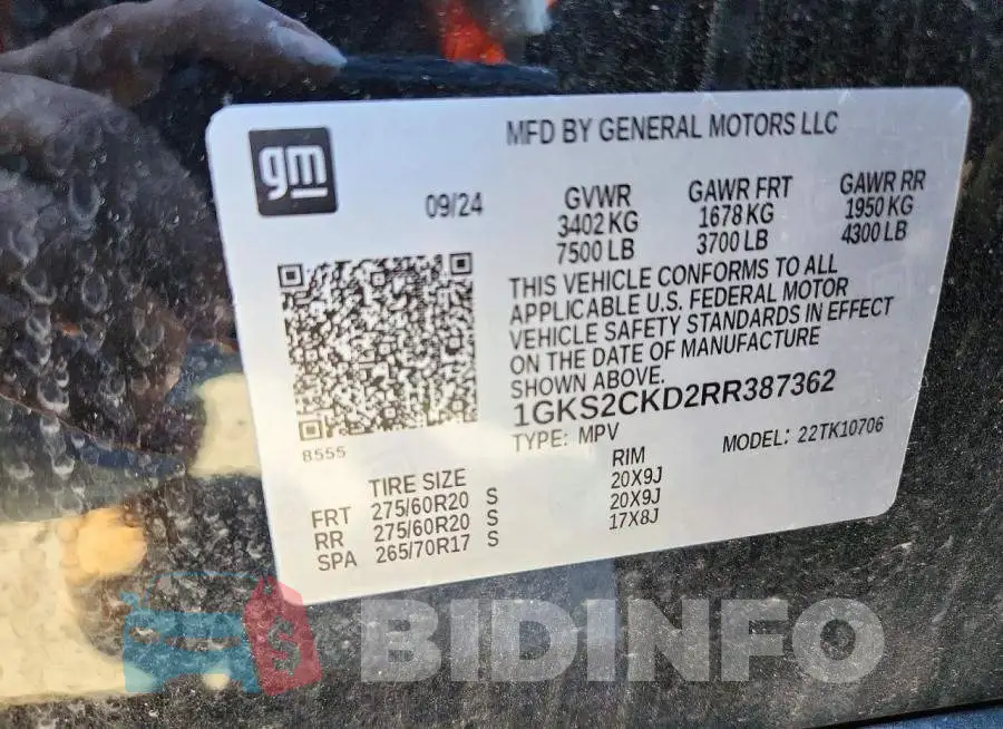 1GKS2CKD2RR387362 Photo# 14