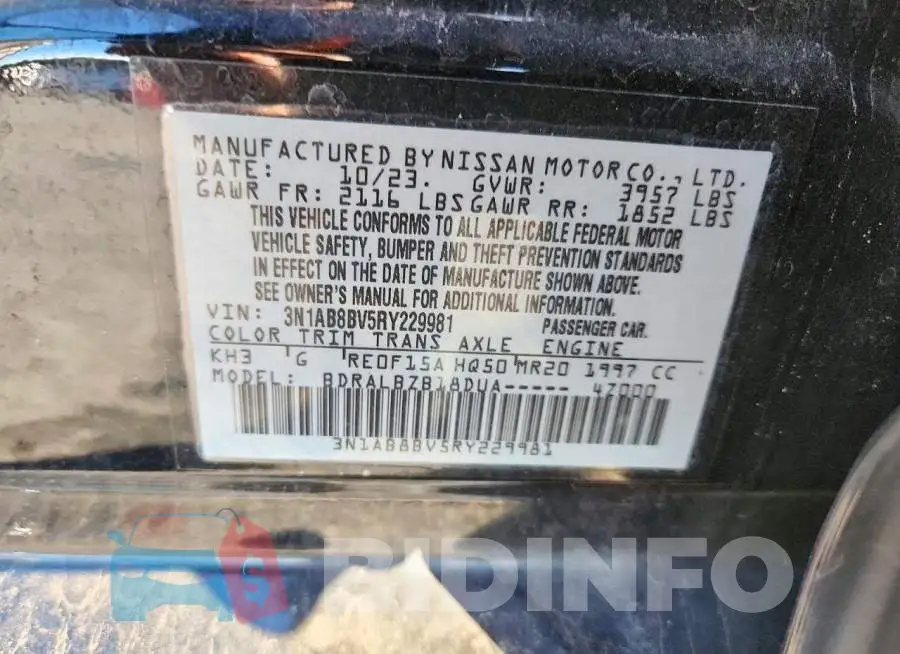 3N1AB8BV5RY229981 Photo# 12