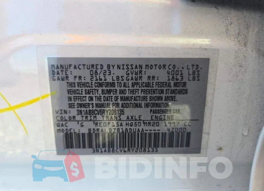 3N1AB8CV6RY208135 Photo# 12