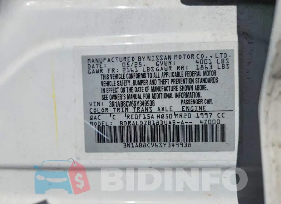 3N1AB8CV6SY349938 Photo# 12
