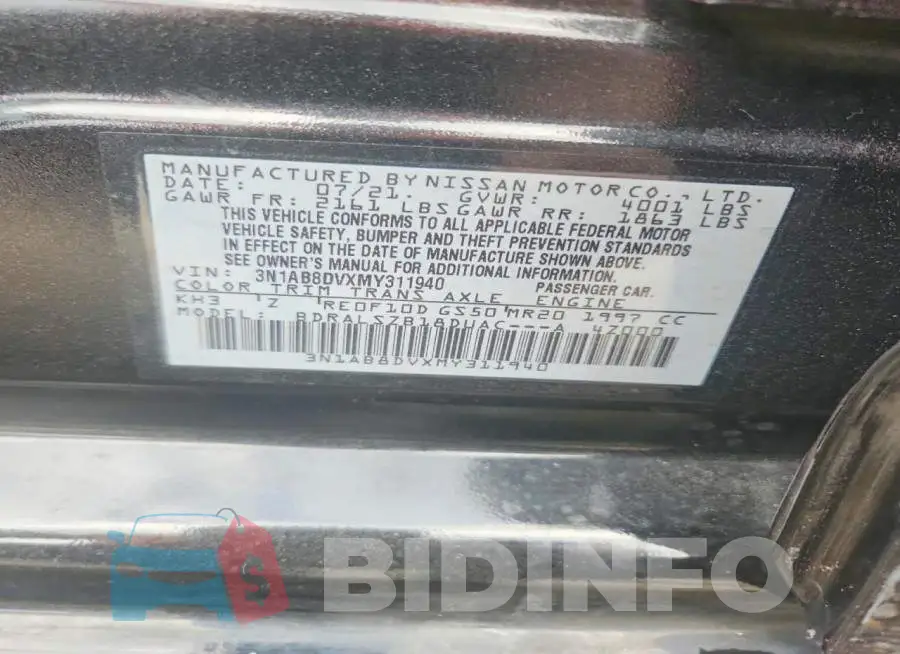 3N1AB8DVXMY311940 Photo# 12