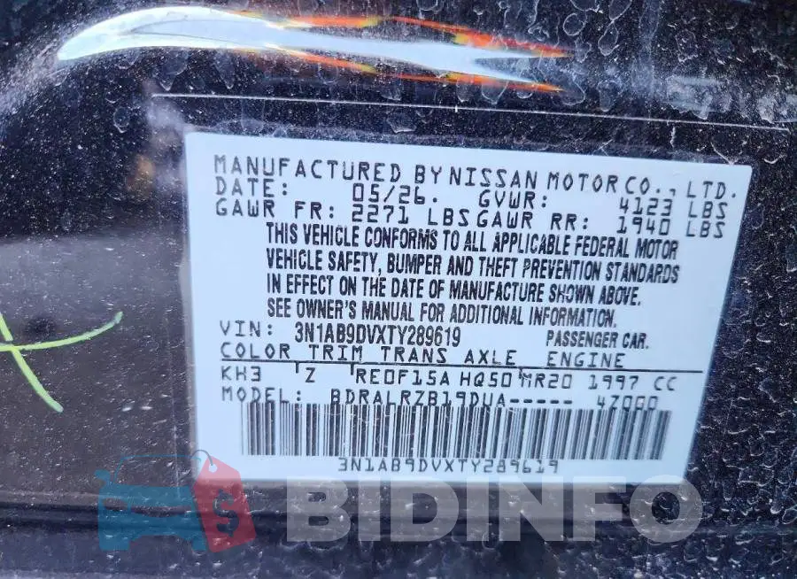 3N1AB9DVXTY289619 Photo# 13