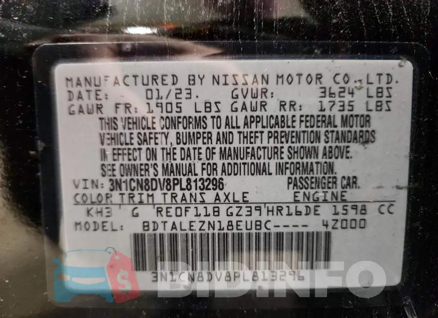 3N1CN8DV8PL813296 Photo# 12