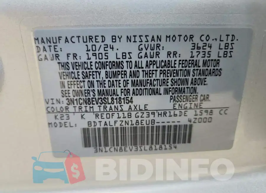 3N1CN8EV3SL818154 Photo# 12
