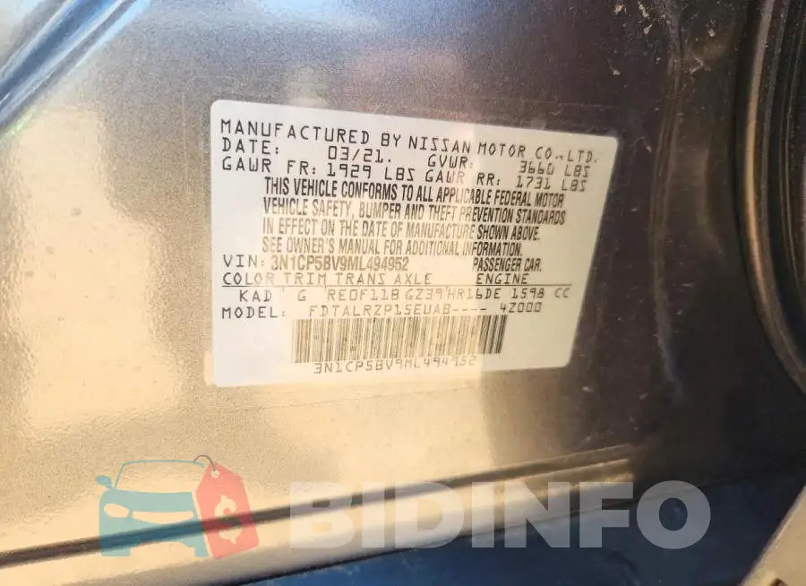 3N1CP5BV9ML494952 Photo# 13