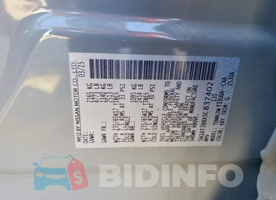 5N1BT3BBXSC837402 Photo# 14