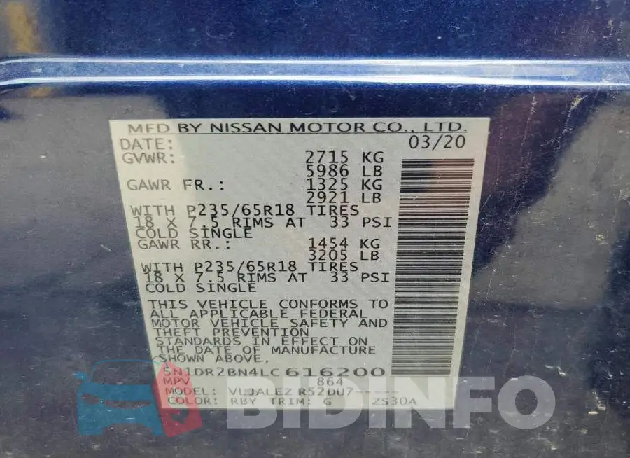 5N1DR2BN4LC616200 Photo# 14
