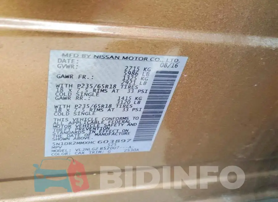 5N1DR2MMXHC603897 Photo# 14