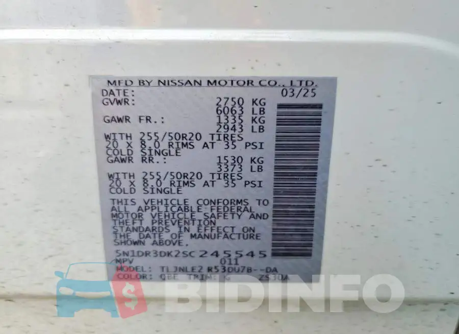 5N1DR3DK2SC245545 Photo# 13