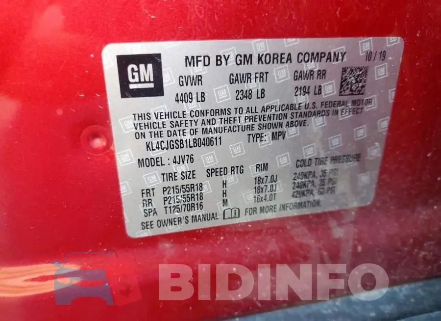 KL4CJGSB1LB040611 Photo# 13