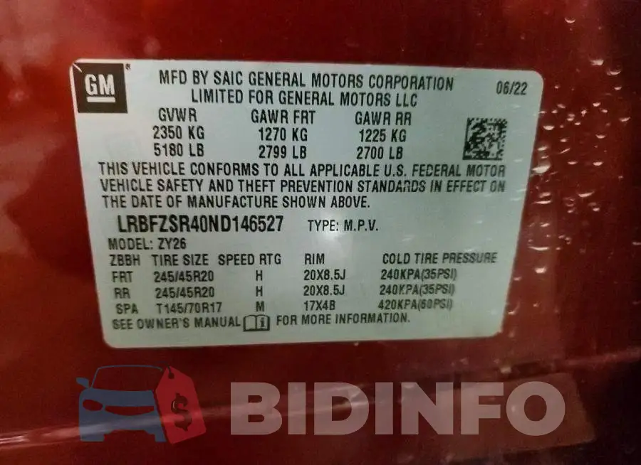 LRBFZSR40ND146527 Photo# 13