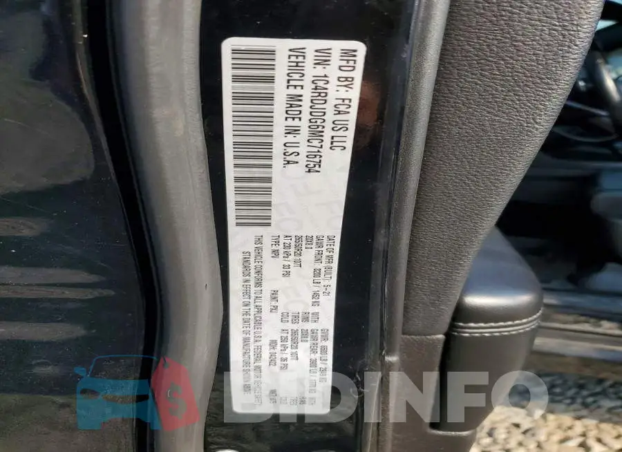 1C4RDJDG6MC716754 Photo# 13