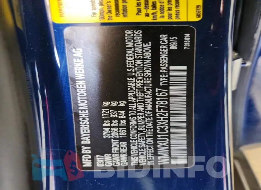 WMWXU1C3XH2F78167 Photo# 13