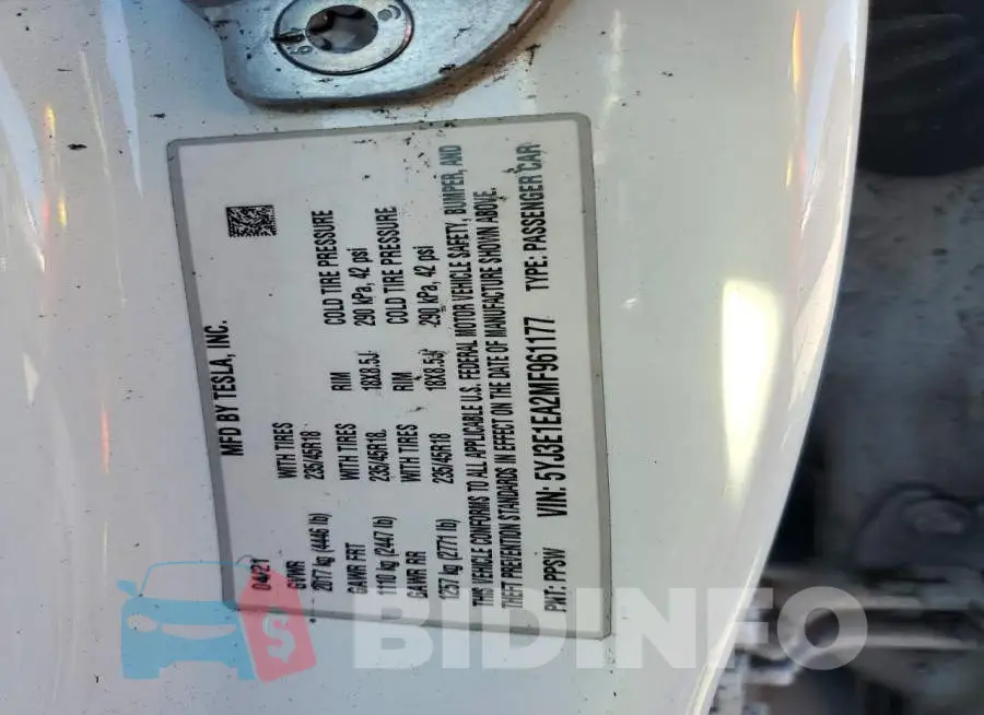 5YJ3E1EA2MF961177 Photo# 13