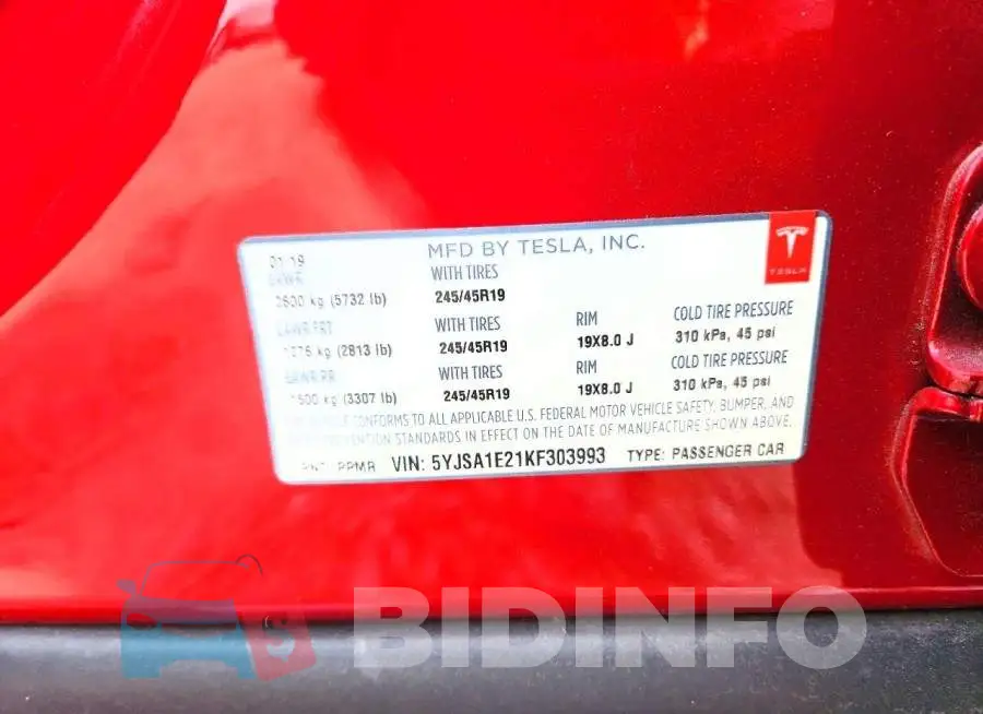 5YJSA1E21KF303993 Photo# 13