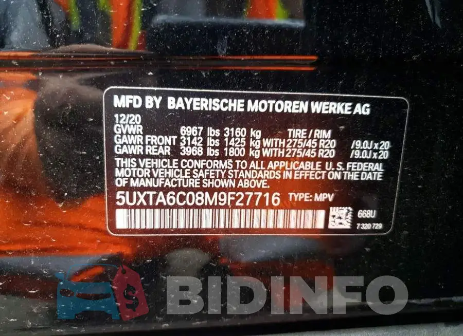 5UXTA6C08M9F27716 Photo# 12