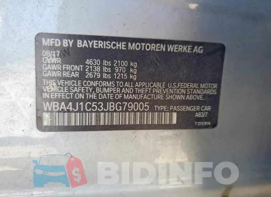 WBA4J1C53JBG79005 Photo# 12