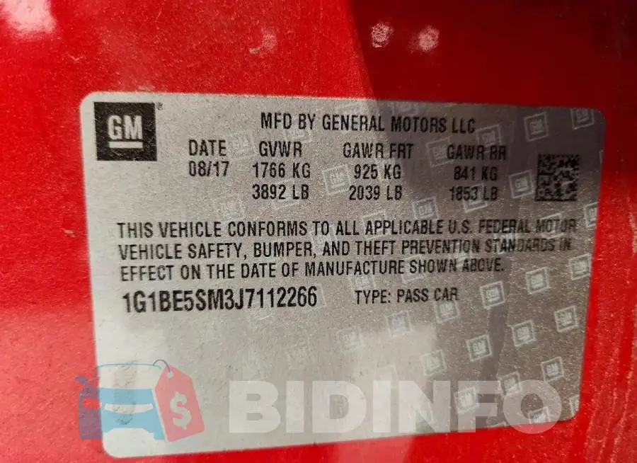 1G1BE5SM3J7112266 Photo# 12
