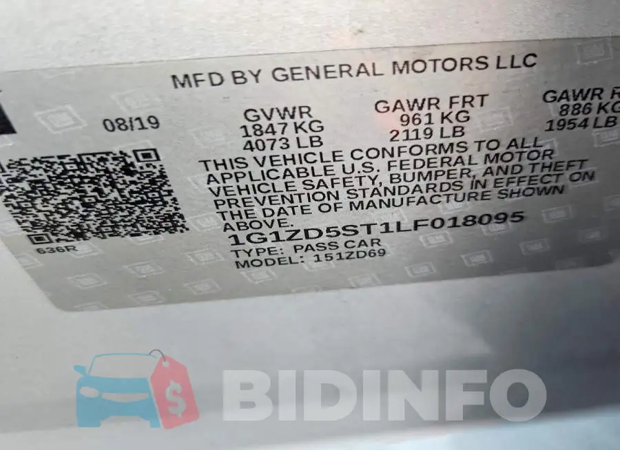 1G1ZD5ST1LF018095 Photo# 13