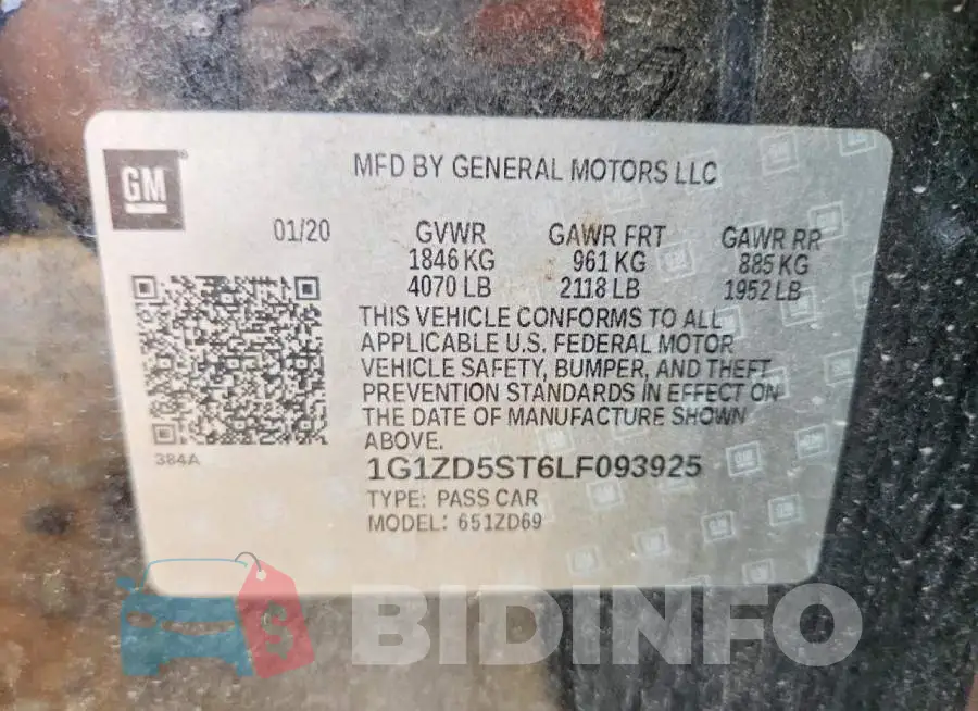 1G1ZD5ST6LF093925 Photo# 12